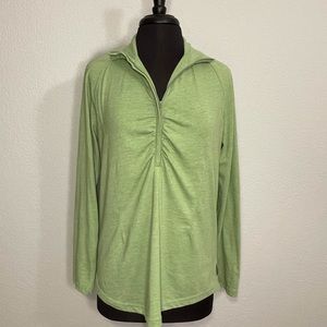 Woolrich Green Long Sleeve Half-Zip Shirt (M)
